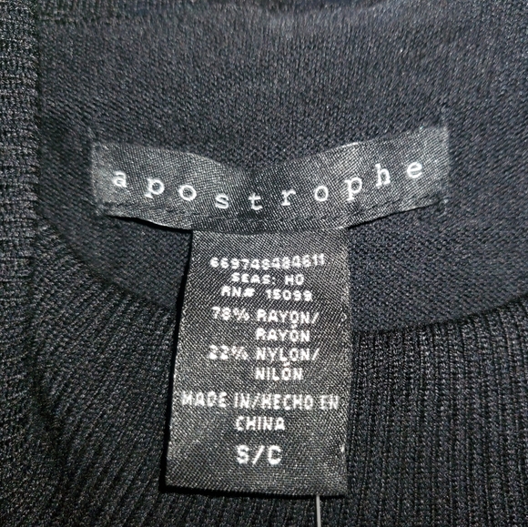 NWT Women's Apostrophe Long Sleeve Ruched Turtleneck Sweater - Black - Picture 2 of 4